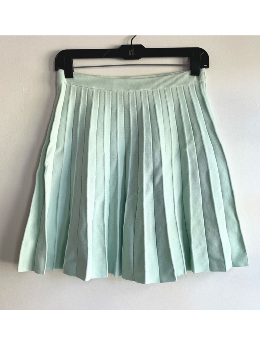 a new day Mint Green A-Line Pleated Knit Skirt Size M